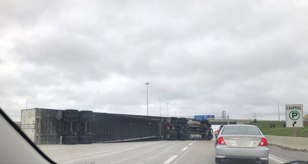 PHOTO: Tractor Trailer Rollover On Highway | Insauga