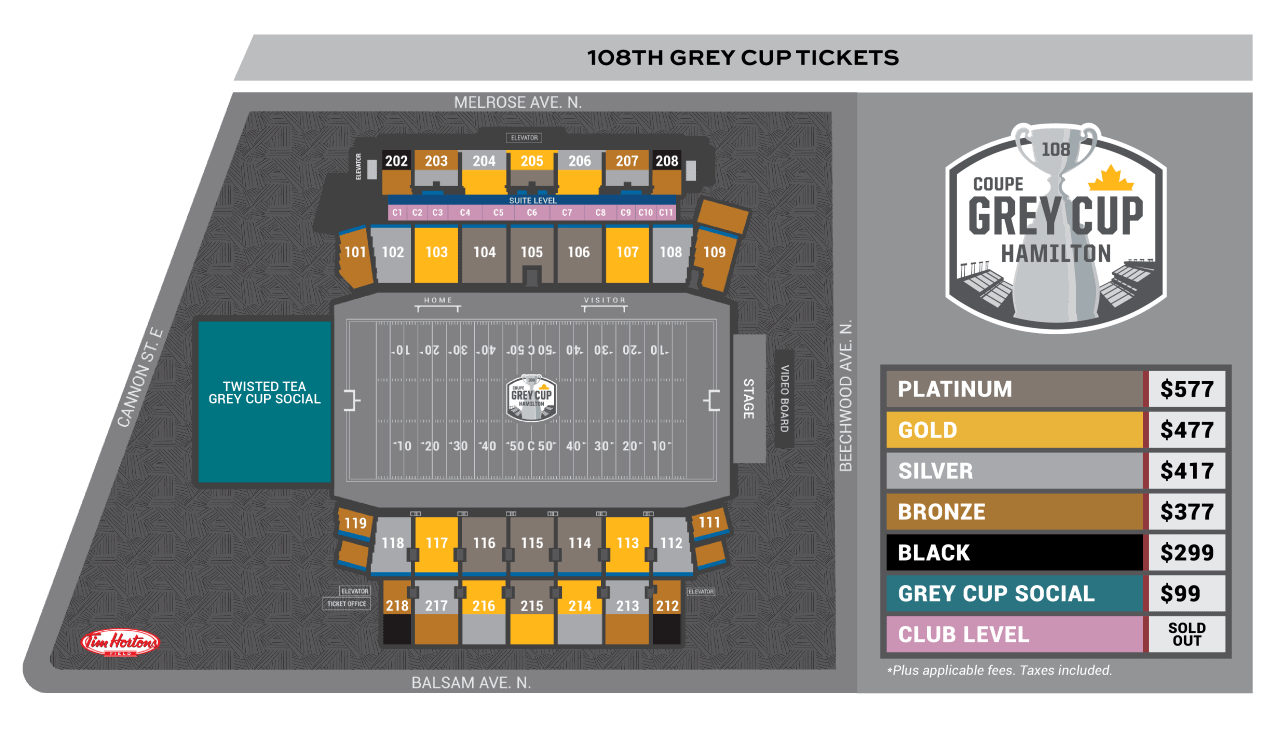 Here's what it will cost to attend the 108th Grey Cup at Hamilton's Tim