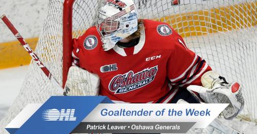 Knights' Brett Brochu Named OHL Goaltender of the Week 