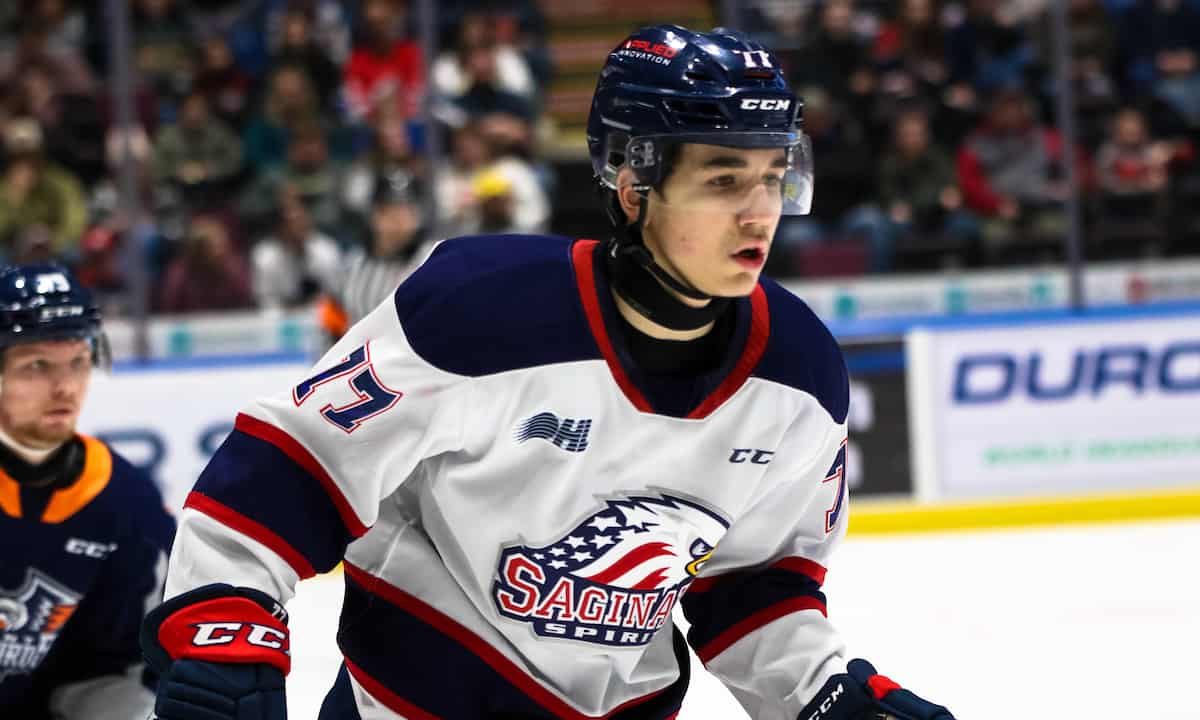 Michael Misa Saginaw Spirit's first overall pick in 2022 OHL draft