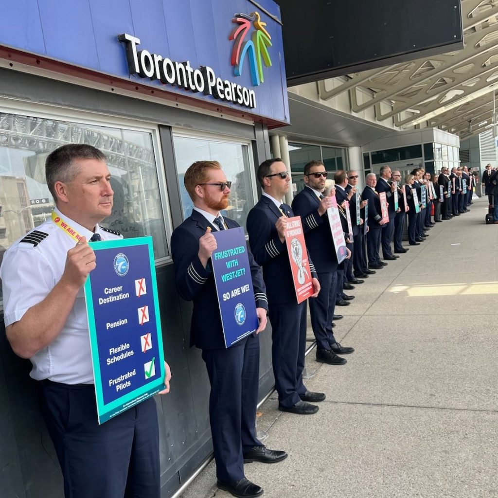 flights-could-be-affected-as-westjet-pilots-protest-at-pearson-airport