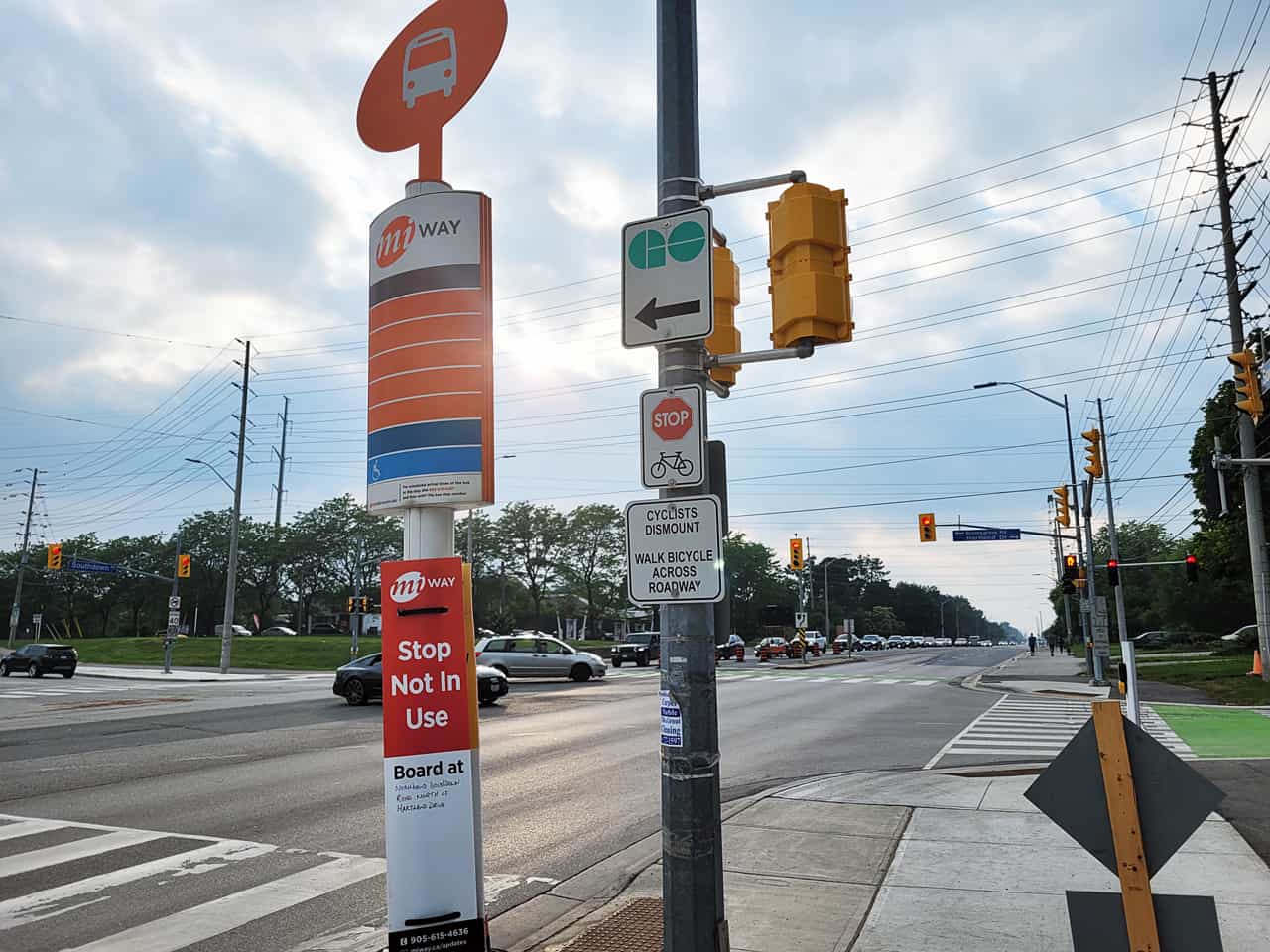 Mississauga transit MiWay bus stop contruction