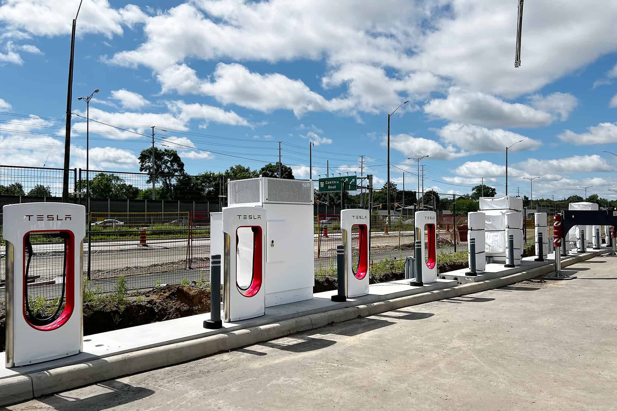 One of Tesla's largest charging stations in Canada is being built in ...