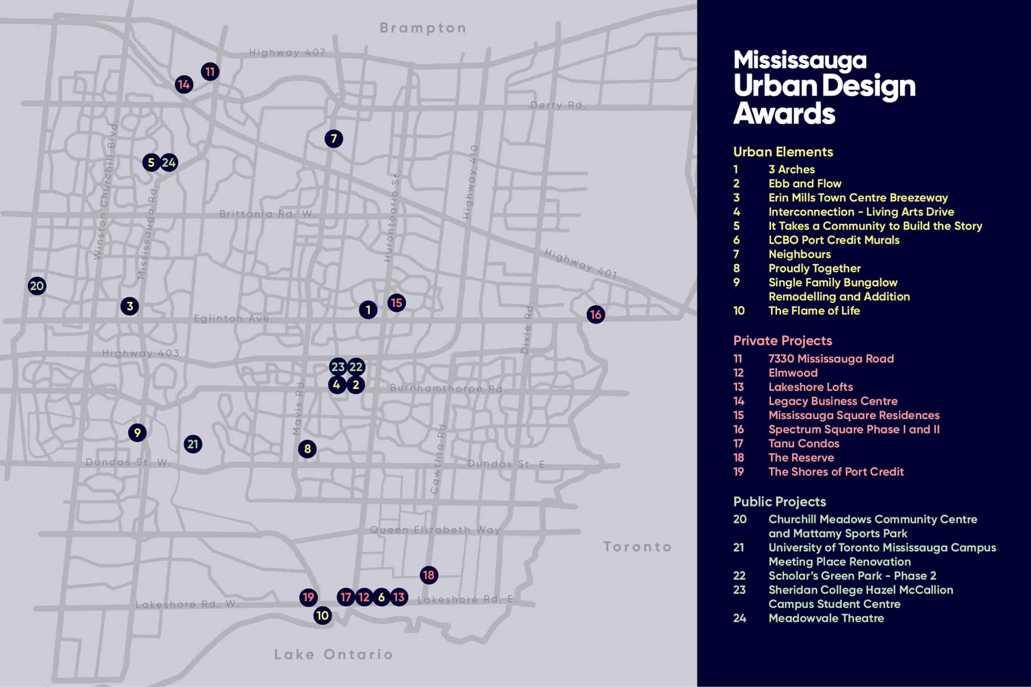 urban design awards mississauga map