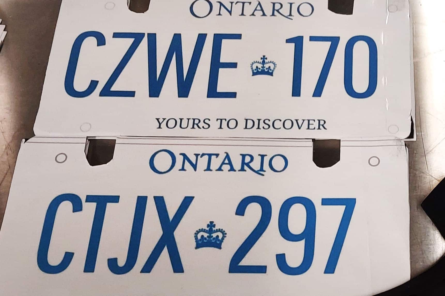 cardboard ontario license plates brampton