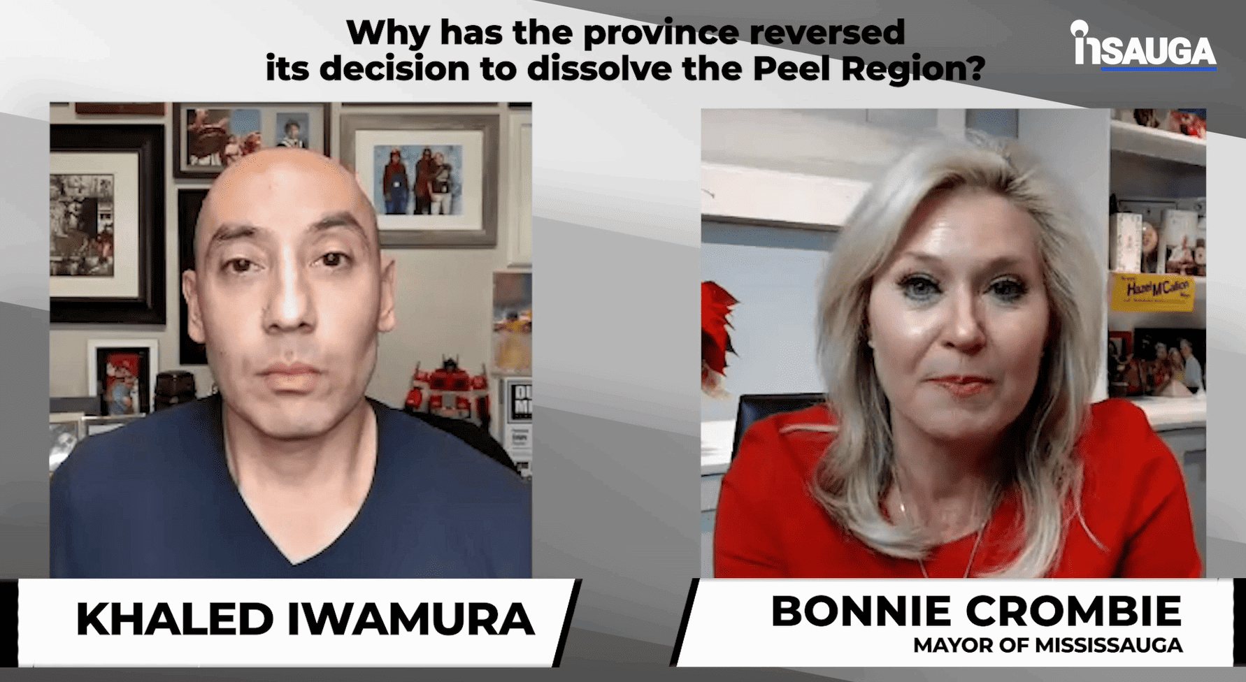Khaled Iwamura chat with Mayor of Mississauga Bonnie Crombie about Peel Split