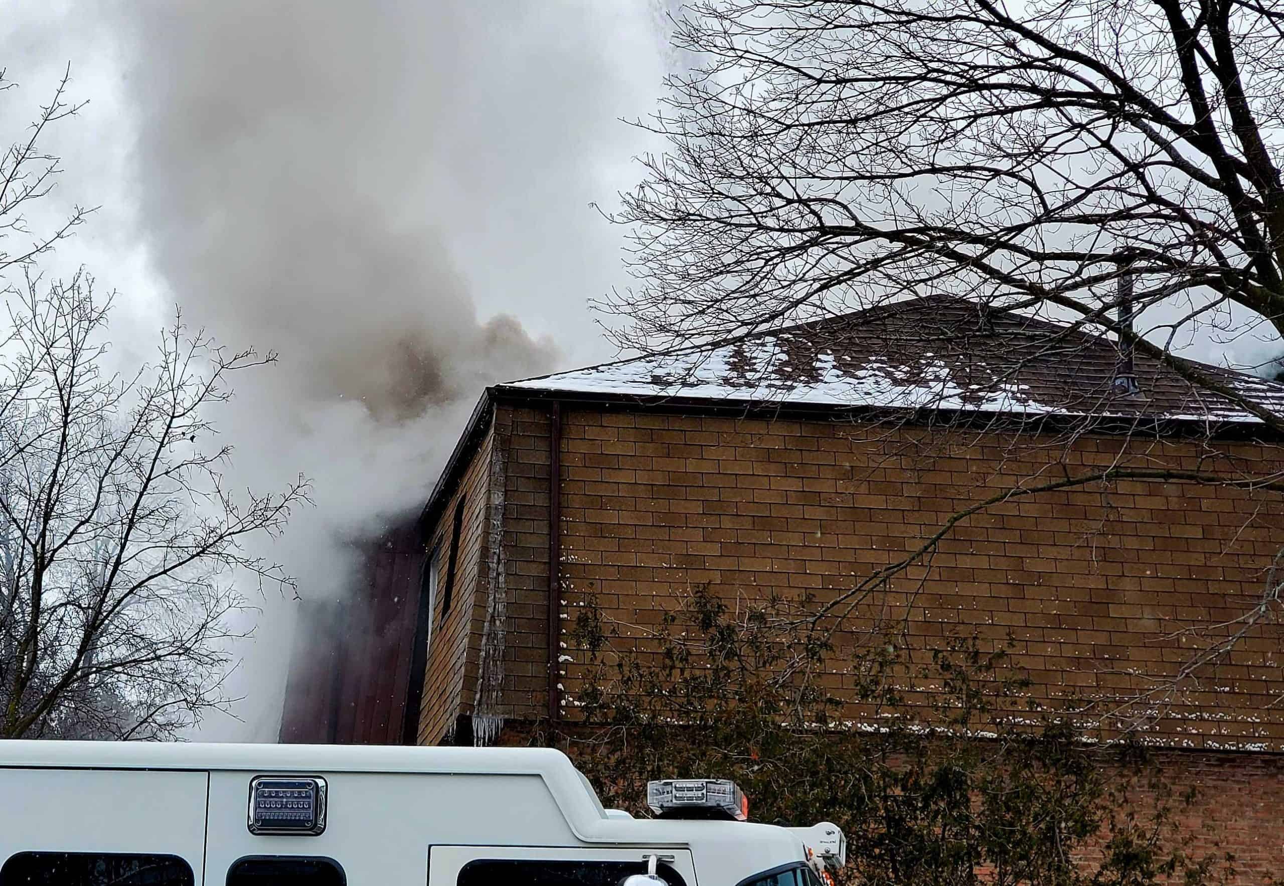 Active fire at townhome in Mississauga