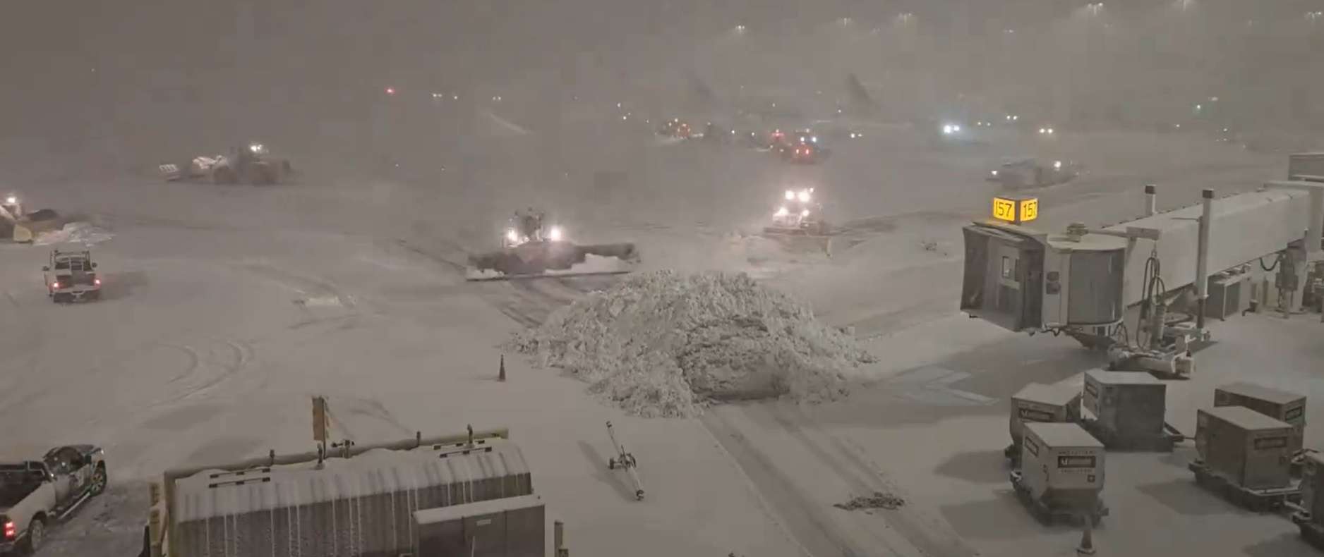 Delayed flights at Pearson Airport in Mississauga due to snowstorm