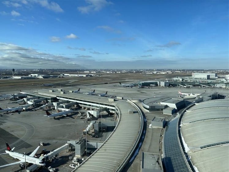 140,000 travellers each day through Pearson Airport in Mississauga first week of January 2024