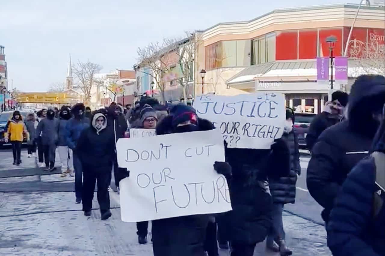 algoma university brampton protest