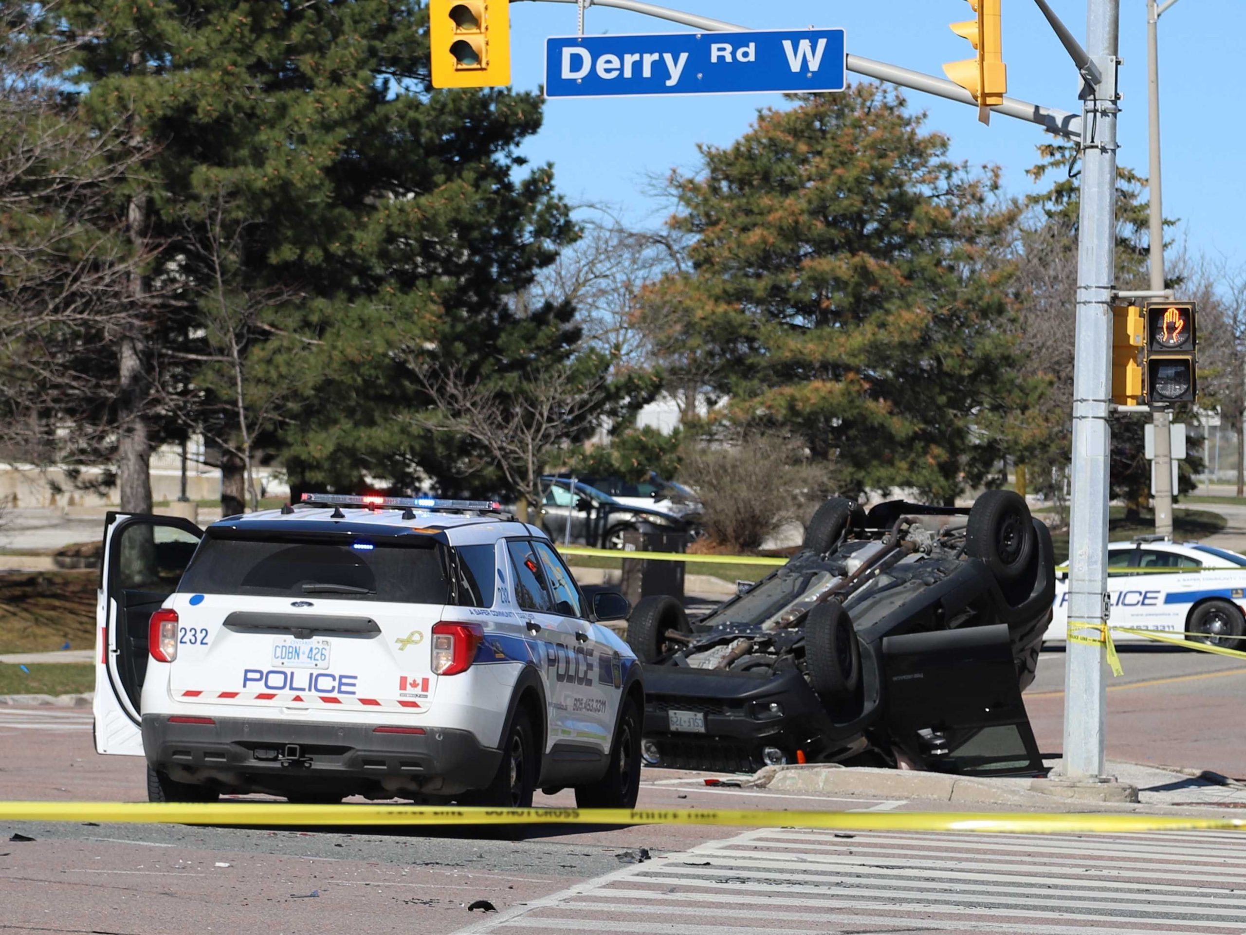 Two people injured in two vehicle rollover crash in Mississauga