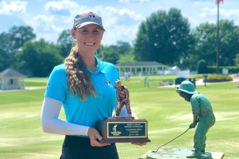 Brampton's Brooke Rivers poses with a trophy at the Pinehurst No. 2 Golf Course in July 2022. (Photo: Instagram)