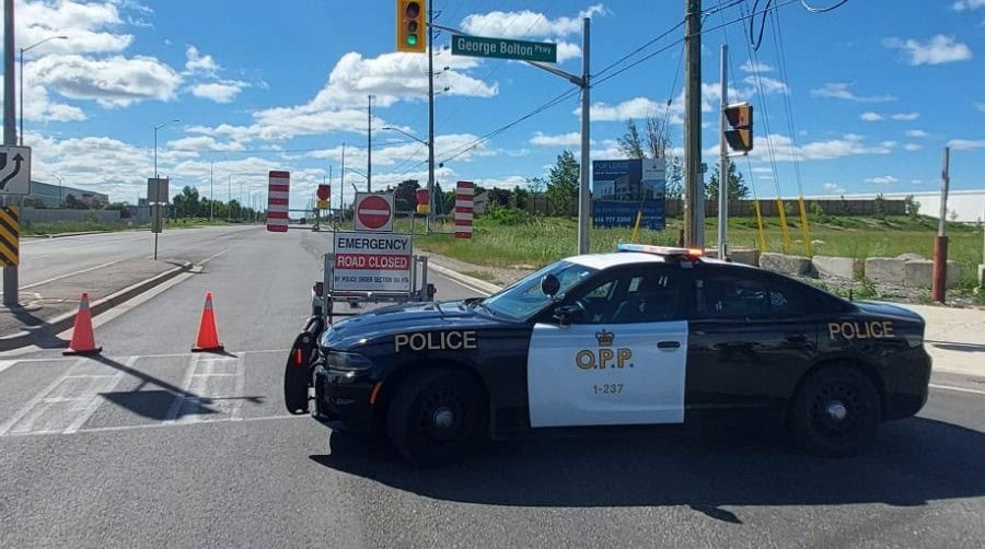 Transport truck hits pedestrian and drives off in Caledon, Ontario.