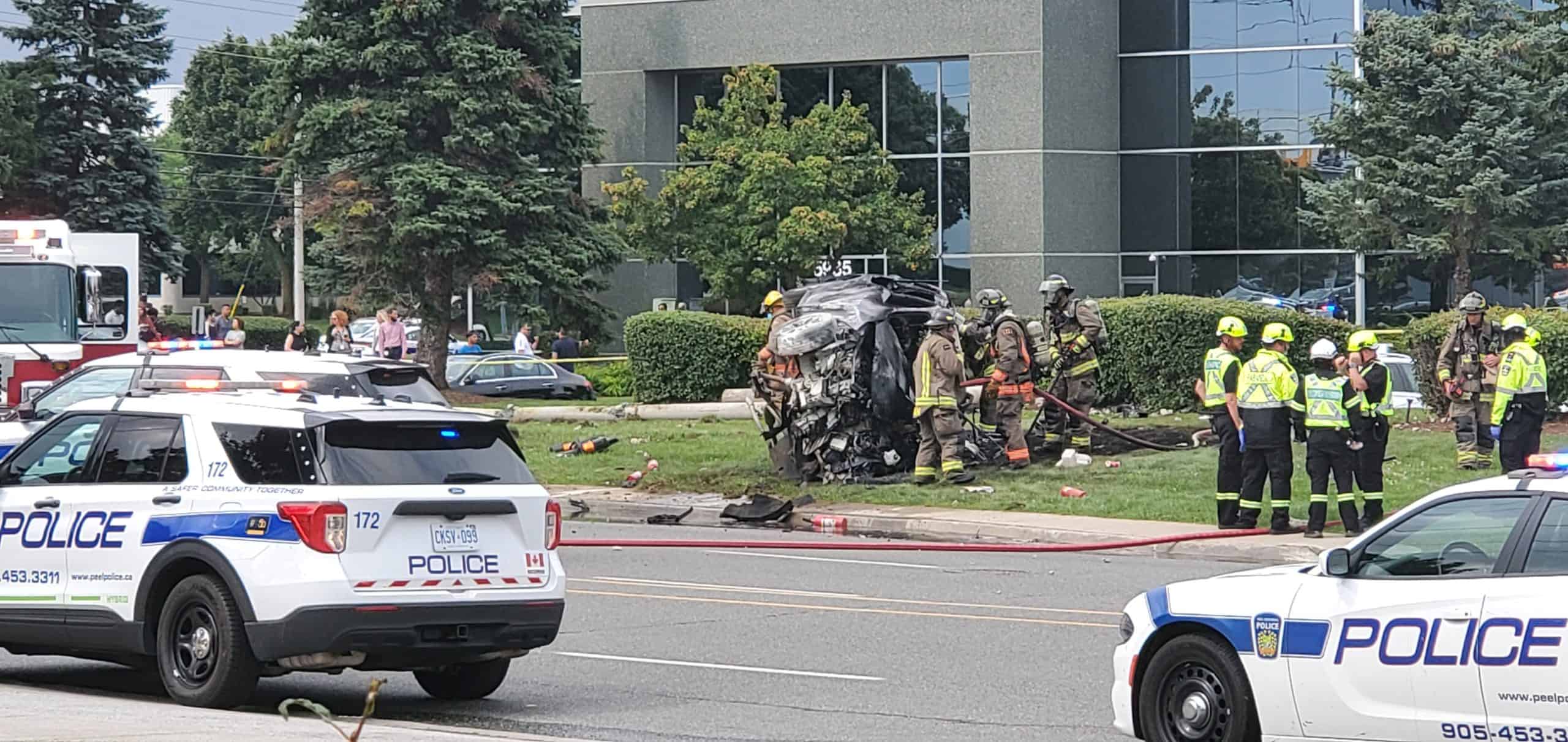 crash mississauga fire intersection closed