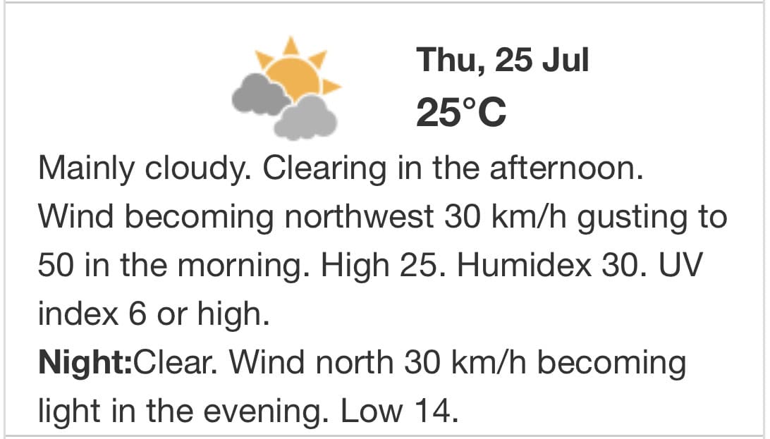 Ontario, Mississauga, weather, forecast, cloudy, sunny, humidex, temperatures, wind