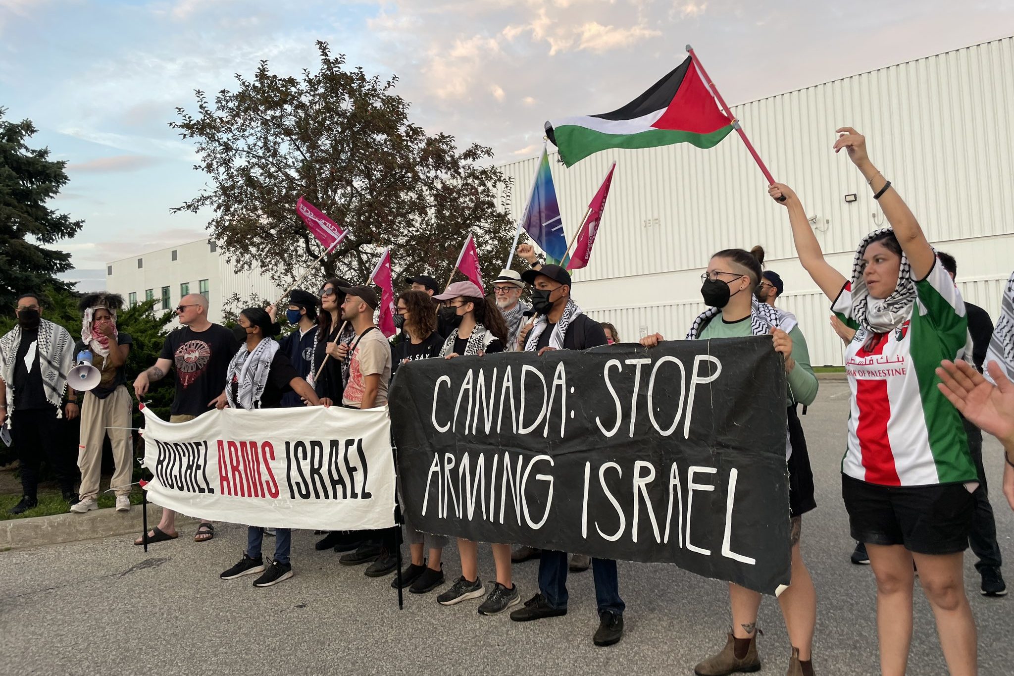 brampton protests roshel armoured vehicles Israel gaza