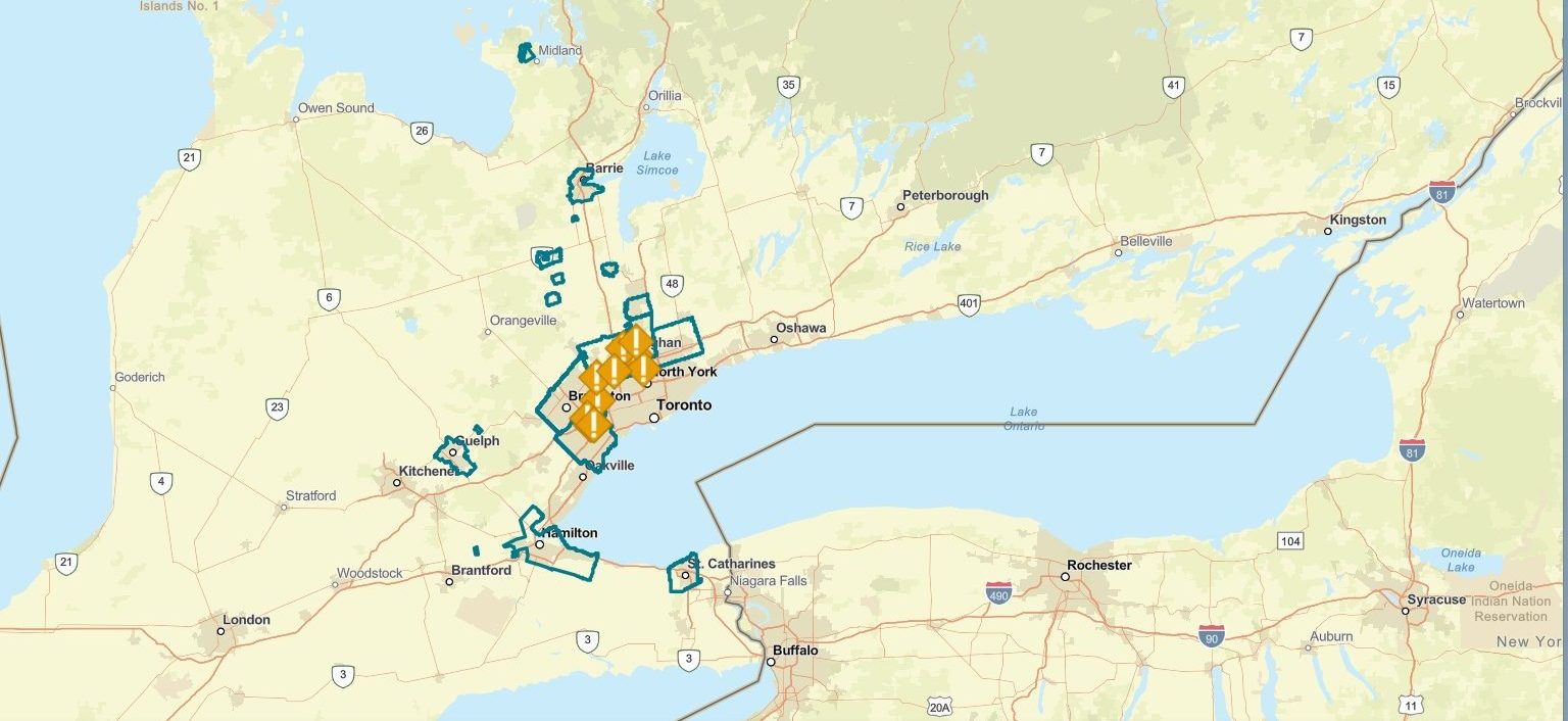 Ontario, Mississauga, Toronto Airport, power outage, Highway 427, Airport Road