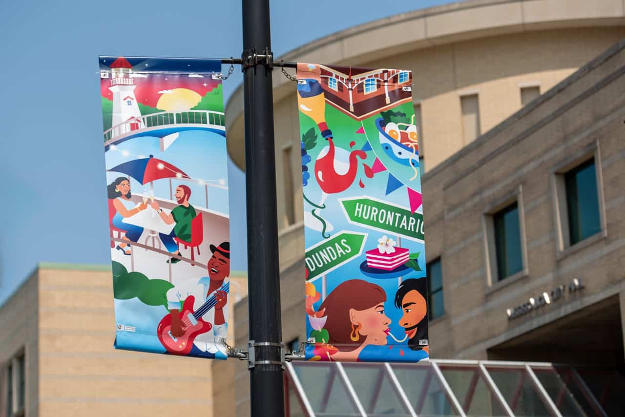 50th anniversary banners across Mississauga.