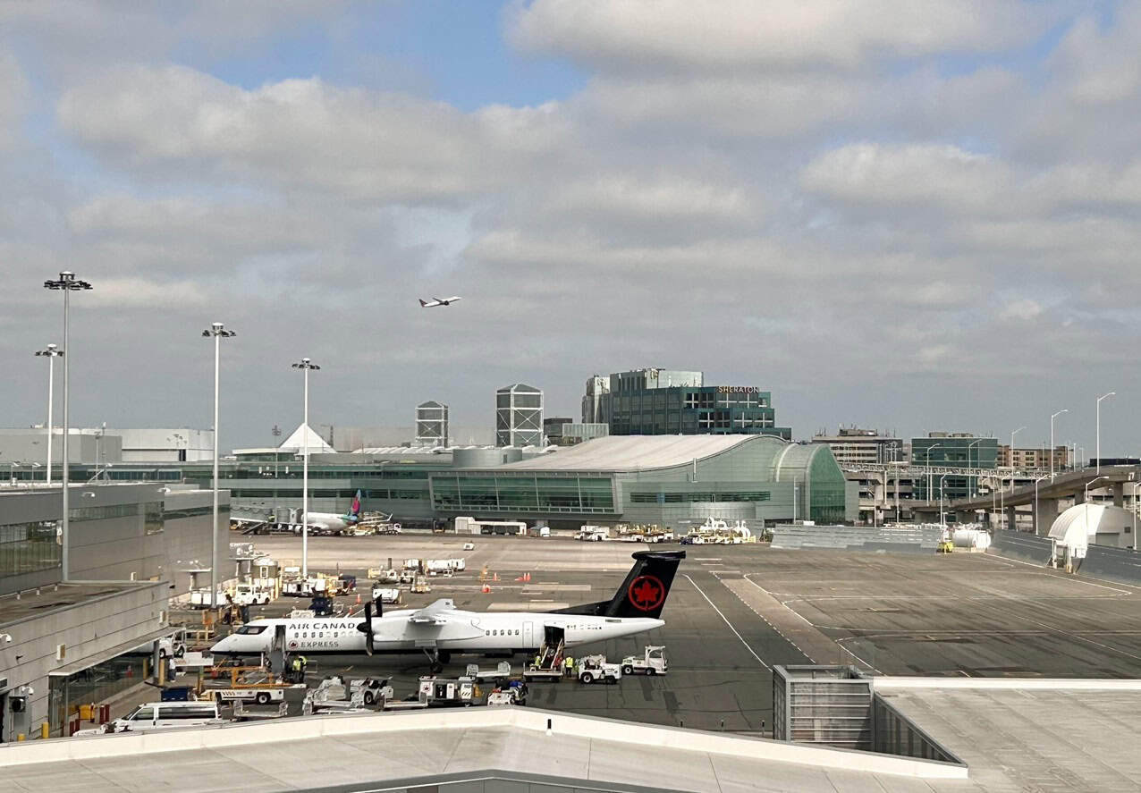 Labour Day travellers at Pearson in Mississauga 2024.