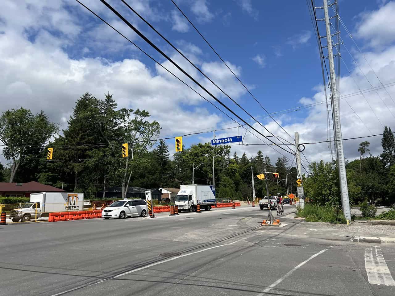 Track work on LRT in Mississauga.