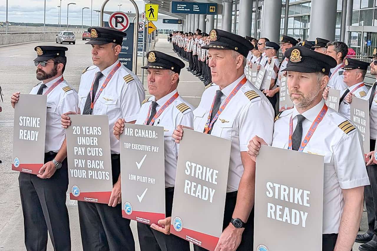 air canada pilot strike flights