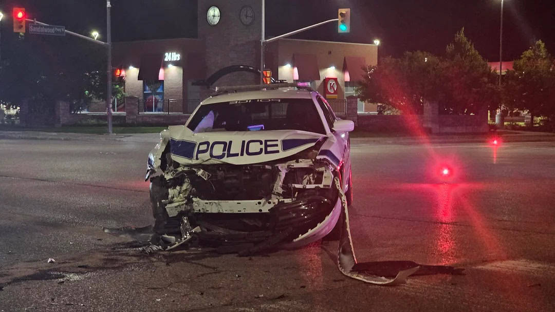 Peel police cruiser crash Brampton