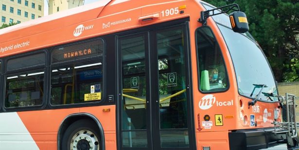 Temporary bus loop at Dixie Mall Mississauga.