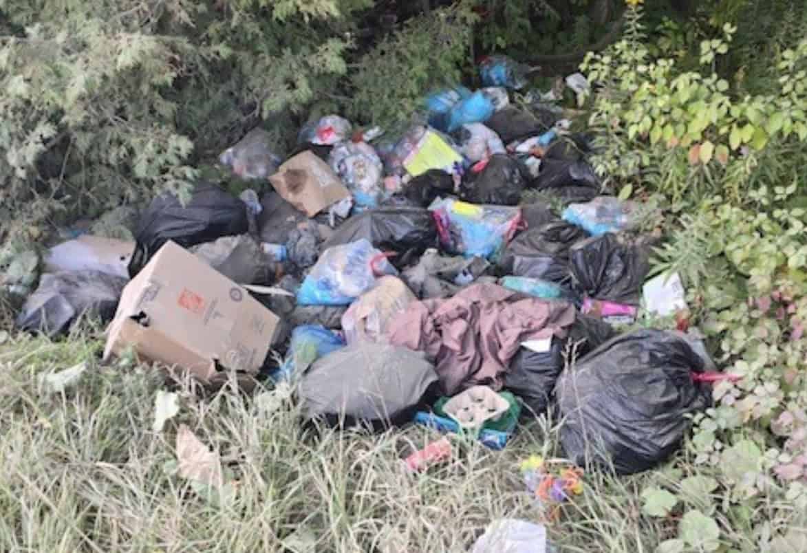 Illegal dumping in Dufferin County north of GTA.