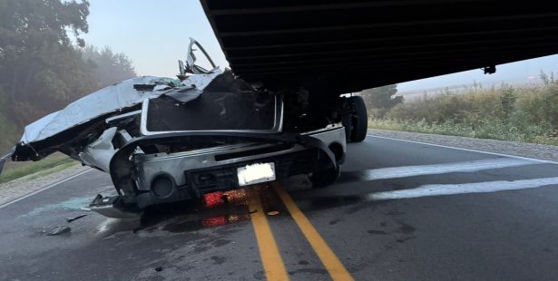 pickup destroyed Ontario crash