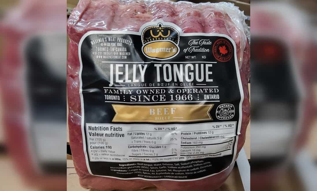 Beef jelly tongue recalled due to Listeria contamination sold in Mississauga, Brampton, Toronto and other Ontario cities