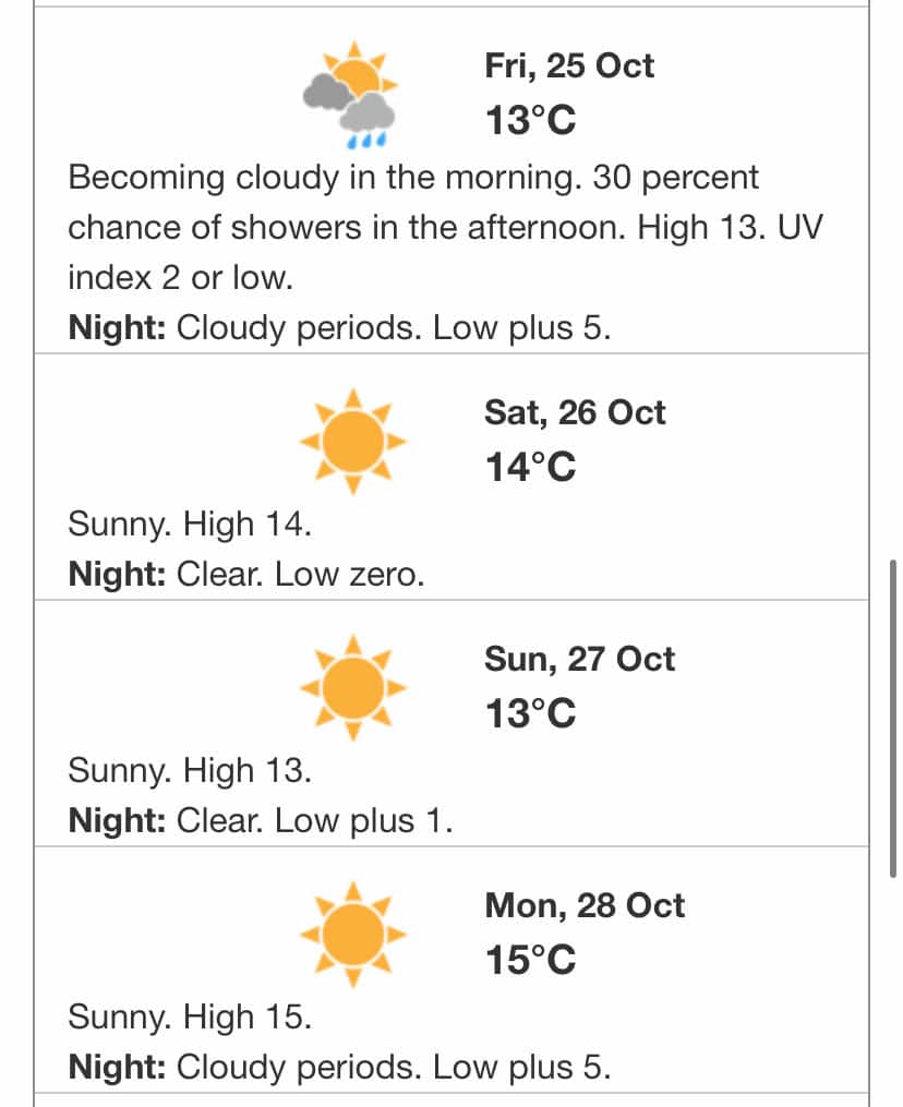 freezing weather ontario october 26