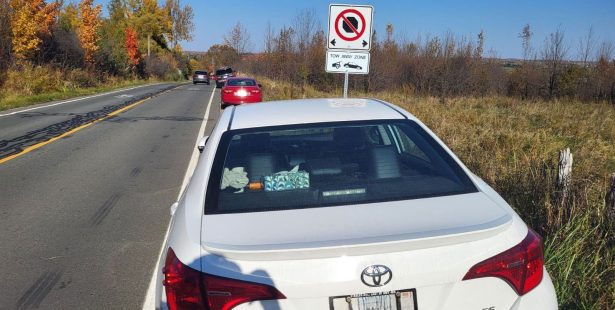 towed cars fall colours caledon