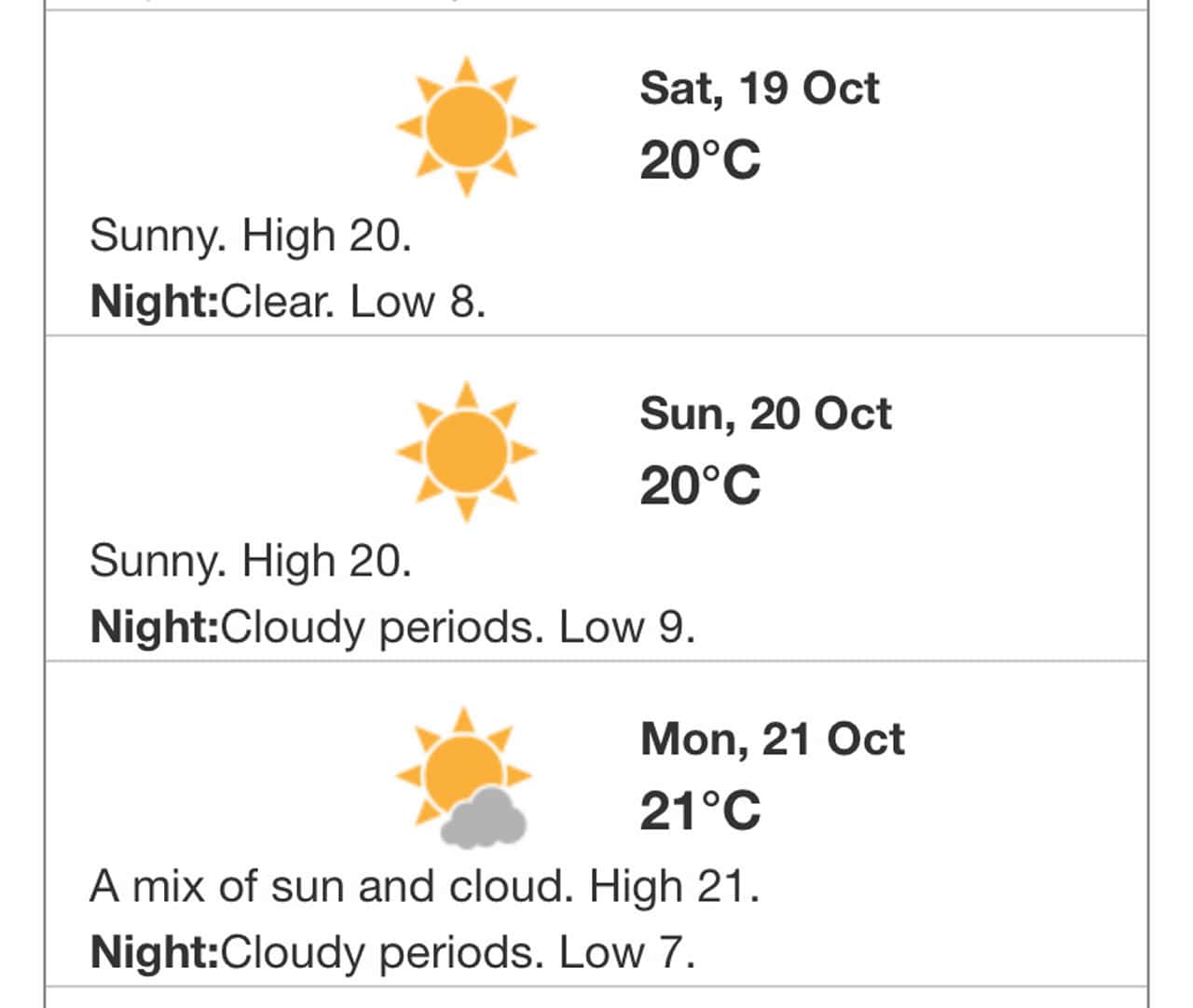 weekend weather october 19 ontario