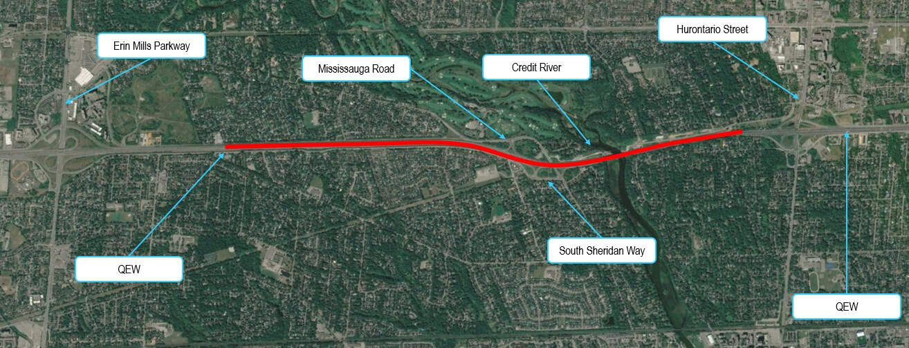 QEW lanes closed in Mississauga Nov 2024.