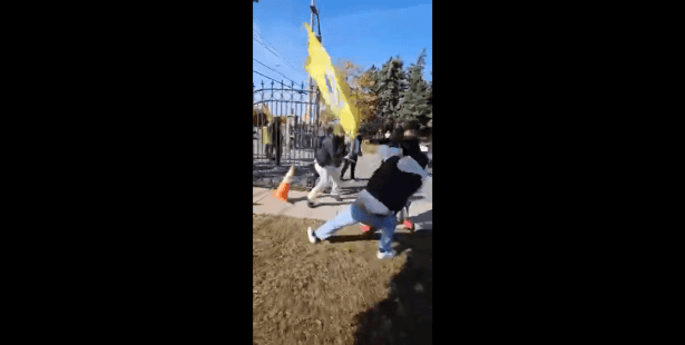 protests brampton temple