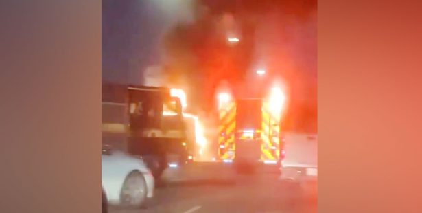 highway 401 video crash fire