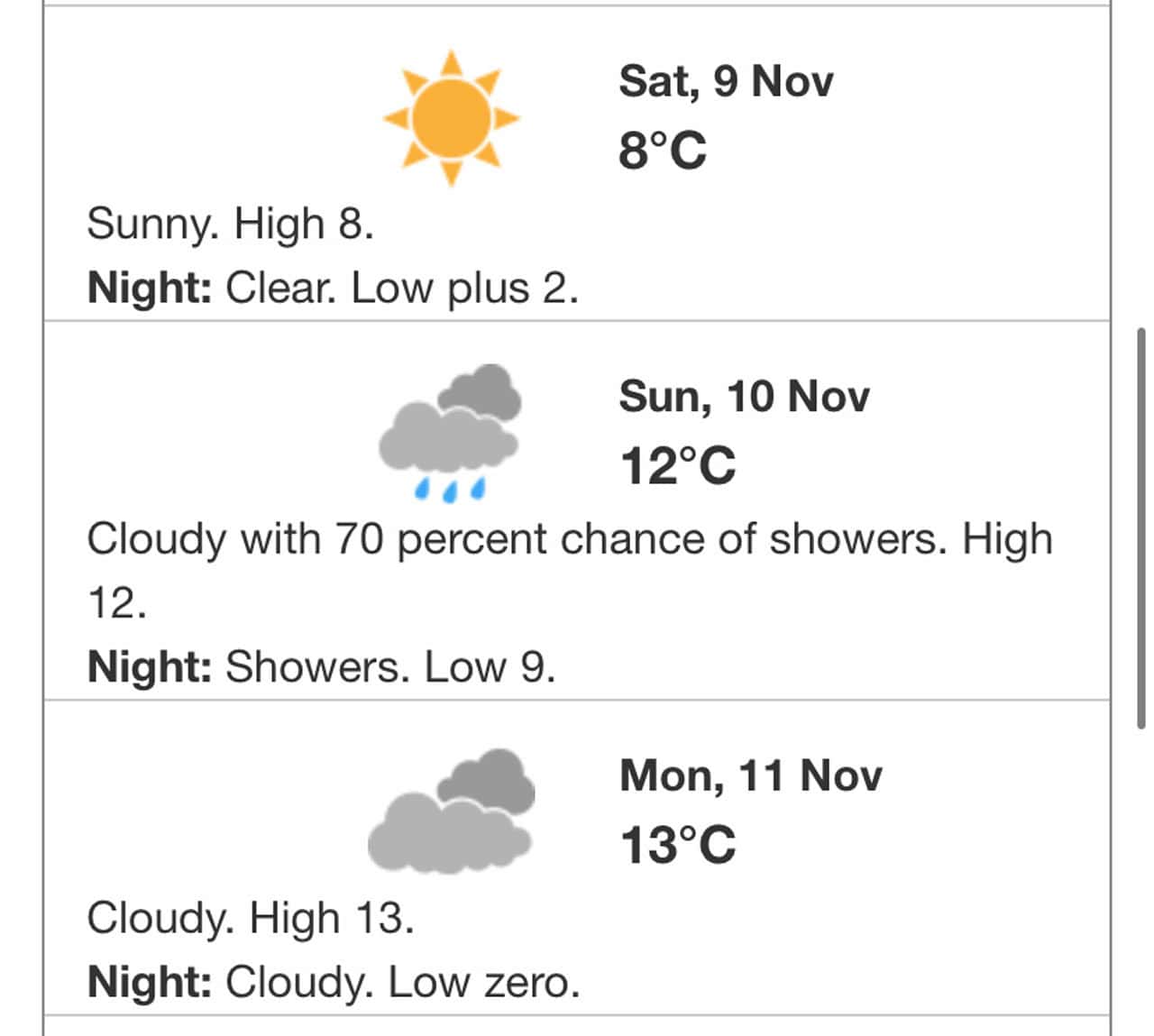 weekend weather nov 9 ontario