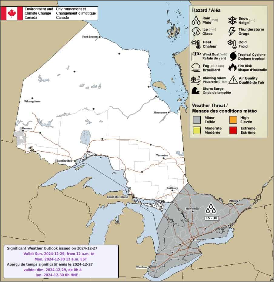 weather ontario weekend