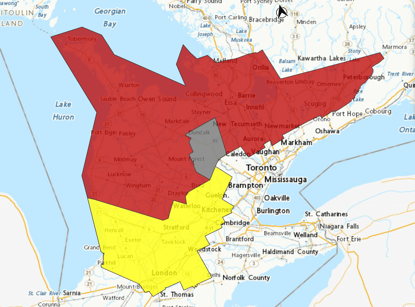 snowsquall warning map ontario